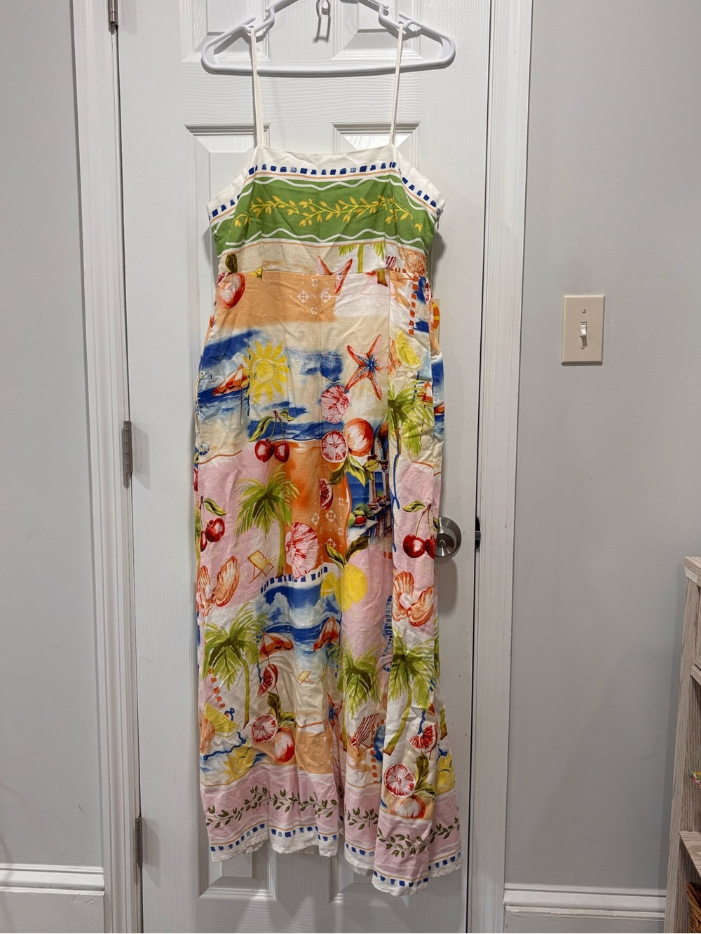 🩵🪻C&C California Multicolor Tropical Print Maxi Dress - Green, Pink, Blue - Picture 2 of 15